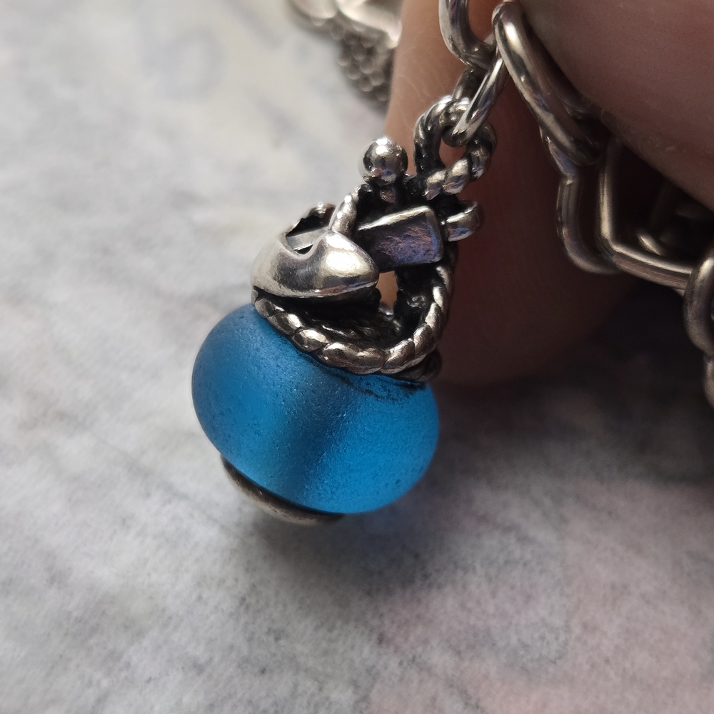James Avery Anchor Glass Charm "RETIRED"